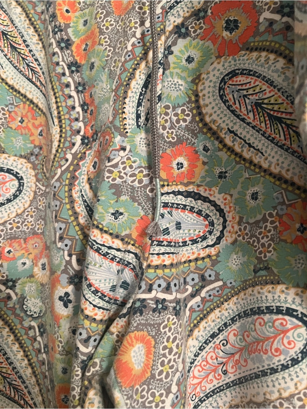 Vera Bradley Paisley Jogger PJ Pants in Mint, Coral & Gray - Picture 2 of 4